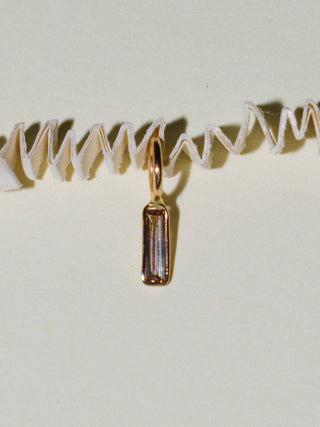 Walk The Plank Lab Grown Diamond Baguette Cut Charm in Yellow 14k Gold