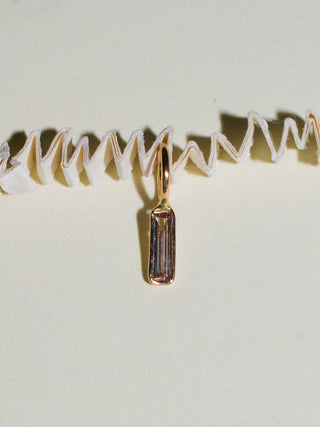 Walk The Plank Lab Grown Diamond Baguette Cut Charm in Yellow 14k Gold