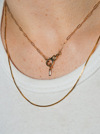 Walk The Plank Lab Grown Diamond Baguette Cut Charm in Yellow 14k Gold