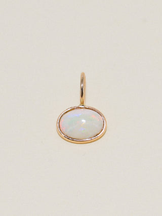 Sisters Opal East to West Oval Cabochon Charm in Yellow 14k Gold