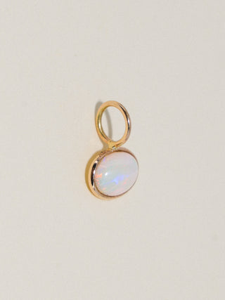 Sisters Opal East to West Oval Cabochon Charm in Yellow 14k Gold