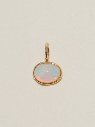 Dragons Egg Opal East to West Oval Cabochon Charm in Yellow 14k Gold