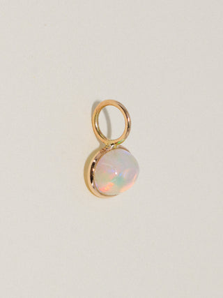 Mystical Magical Opal East to West Oval Cabochon Charm in Yellow 14k Gold
