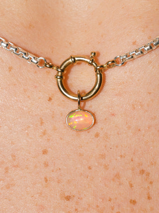 Happy Times Opal Oval Cabochon Charm in Yellow 14k Gold