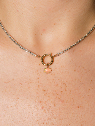 Happy Times Opal Oval Cabochon Charm in Yellow 14k Gold