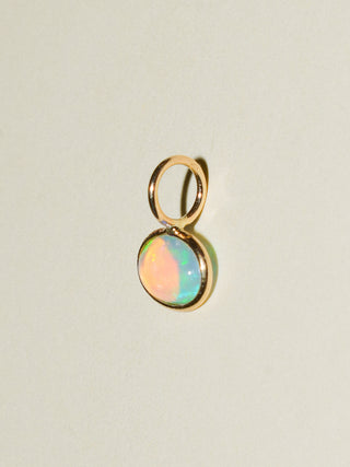 Happy Times Opal Oval Cabochon Charm in Yellow 14k Gold