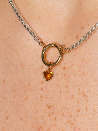 wow! Citrine Heart Cut Charm in Yellow 14k Gold