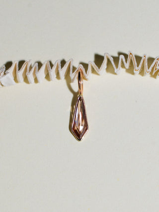 Waffle Cone Lab Grown Diamond Kite Cut Charm in Yellow 14k Gold