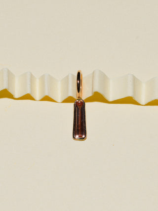 Sun Streaked Ocean Lab Grown Diamond Tapered Baguette Charm in Yellow 14k Gold