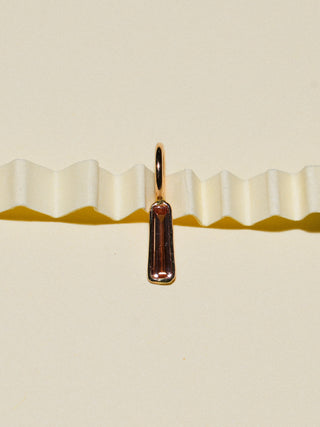 Sun Streaked Ocean Lab Grown Diamond Tapered Baguette Charm in Yellow 14k Gold