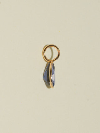 Off the Vine Iolite Teardrop Cut Charm in Yellow 14k Gold
