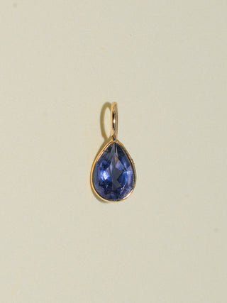 Off the Vine Iolite Teardrop Cut Charm in Yellow 14k Gold