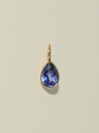 Off the Vine Iolite Teardrop Cut Charm in Yellow 14k Gold