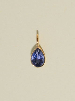 Off the Vine Iolite Teardrop Cut Charm in Yellow 14k Gold