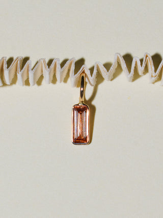 Peaches N' Creme Lab Grown Diamond Baguette Cut Charm in Yellow 14k Gold