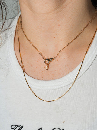 Peaches N' Creme Lab Grown Diamond Baguette Cut Charm in Yellow 14k Gold