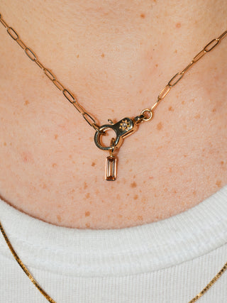 Peaches N' Creme Lab Grown Diamond Baguette Cut Charm in Yellow 14k Gold