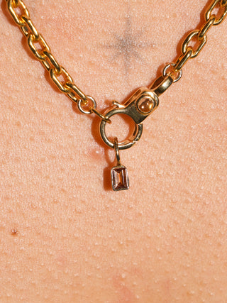 Goodbye Sun Lab Grown Diamond Baguette Cut Charm in Yellow 14k Gold