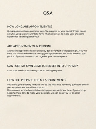 Customs Jewelry Appointment