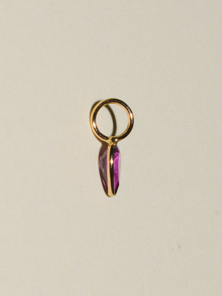 Casino Royale Rhodolite Inverted Pear Cut Charm in Yellow 14k Gold