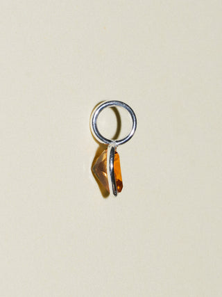mom! Citrine Heart Cut Charm in Sterling Silver