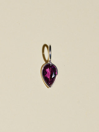 Cocktail Hour Rhodolite Inverted Pear Cut Charm in Sterling Silver