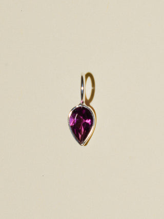 Cocktail Hour Rhodolite Inverted Pear Cut Charm in Sterling Silver