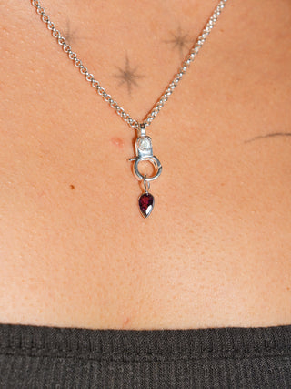 Cocktail Hour Rhodolite Inverted Pear Cut Charm in Sterling Silver