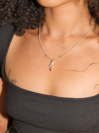 Cocktail Hour Rhodolite Inverted Pear Cut Charm in Sterling Silver