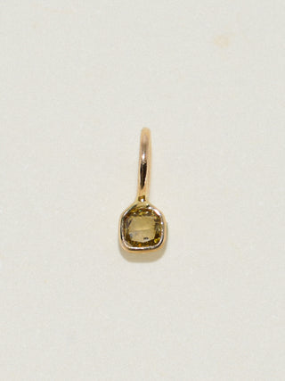Cooked Yellow Diamond Cushion Cut Charm in Yellow 14k Gold