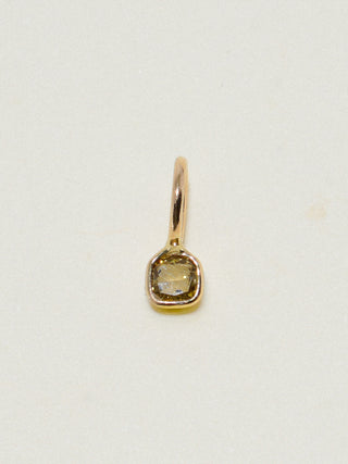 Cooked Yellow Diamond Cushion Cut Charm in Yellow 14k Gold