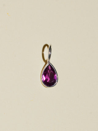 Cocktails on Me Rhodolite Pear Cut Charm in Sterling Silver