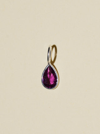 Cocktails on Me Rhodolite Pear Cut Charm in Sterling Silver