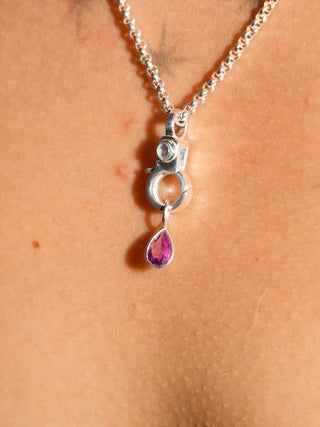 Cocktails on Me Rhodolite Pear Cut Charm in Sterling Silver