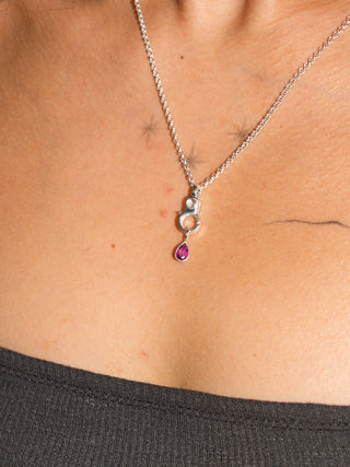 Cocktails on Me Rhodolite Pear Cut Charm in Sterling Silver