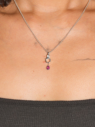 Cocktails on Me Rhodolite Pear Cut Charm in Sterling Silver