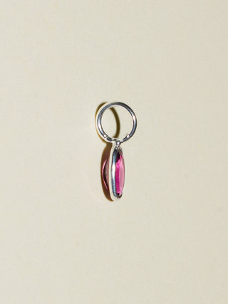 Lovey Rhodolite Oval Cut Charm in Sterling Silver