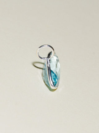 Rotor Sky Blue Topaz East West Marquis Charm in Sterling Silver