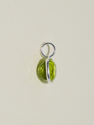 Lovely Leo Peridot Cushion Cut Charm in Sterling Silver