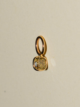 SPF Yellow Diamond Cushion Cut Charm in Yellow 14k Gold