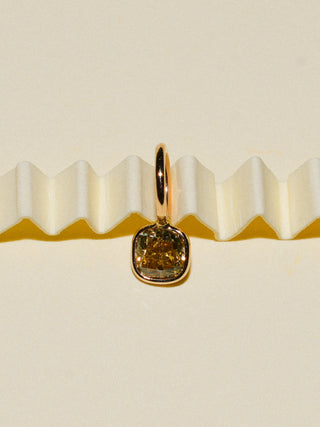 SPF Yellow Diamond Cushion Cut Charm in Yellow 14k Gold