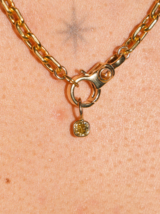 SPF Yellow Diamond Cushion Cut Charm in Yellow 14k Gold