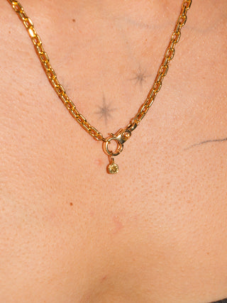 SPF Yellow Diamond Cushion Cut Charm in Yellow 14k Gold