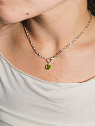 Freaky Peridot Oval Cut Charm in Sterling Silver