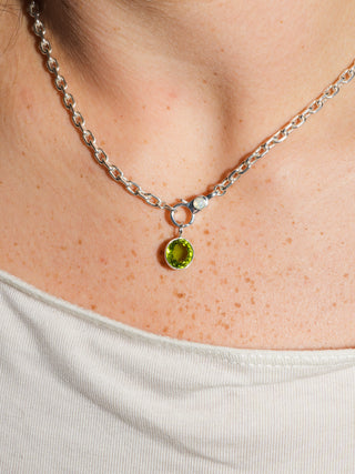 Freaky Peridot Oval Cut Charm in Sterling Silver
