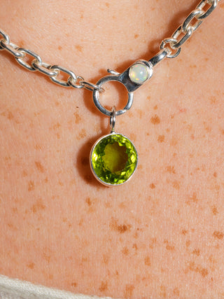 Freaky Peridot Oval Cut Charm in Sterling Silver