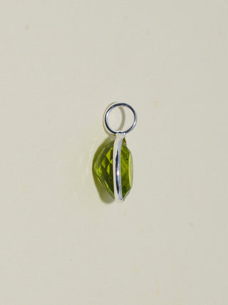 Lion Mane Peridot Oval Cut Charm in Sterling Silver