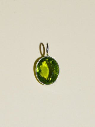 Tamara Peridot Oval Cut Charm in Sterling Silver
