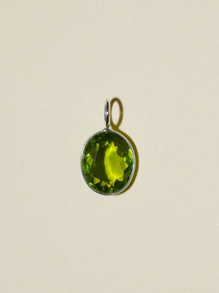 Tamara Peridot Oval Cut Charm in Sterling Silver