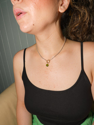 Tamara Peridot Oval Cut Charm in Sterling Silver